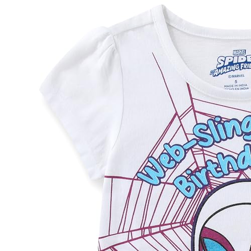 Marvel Spidey & His Amazing Friends Ghost Spider Birthday Girls Short Sleeve T-Shirt for Toddler and Big Kids2