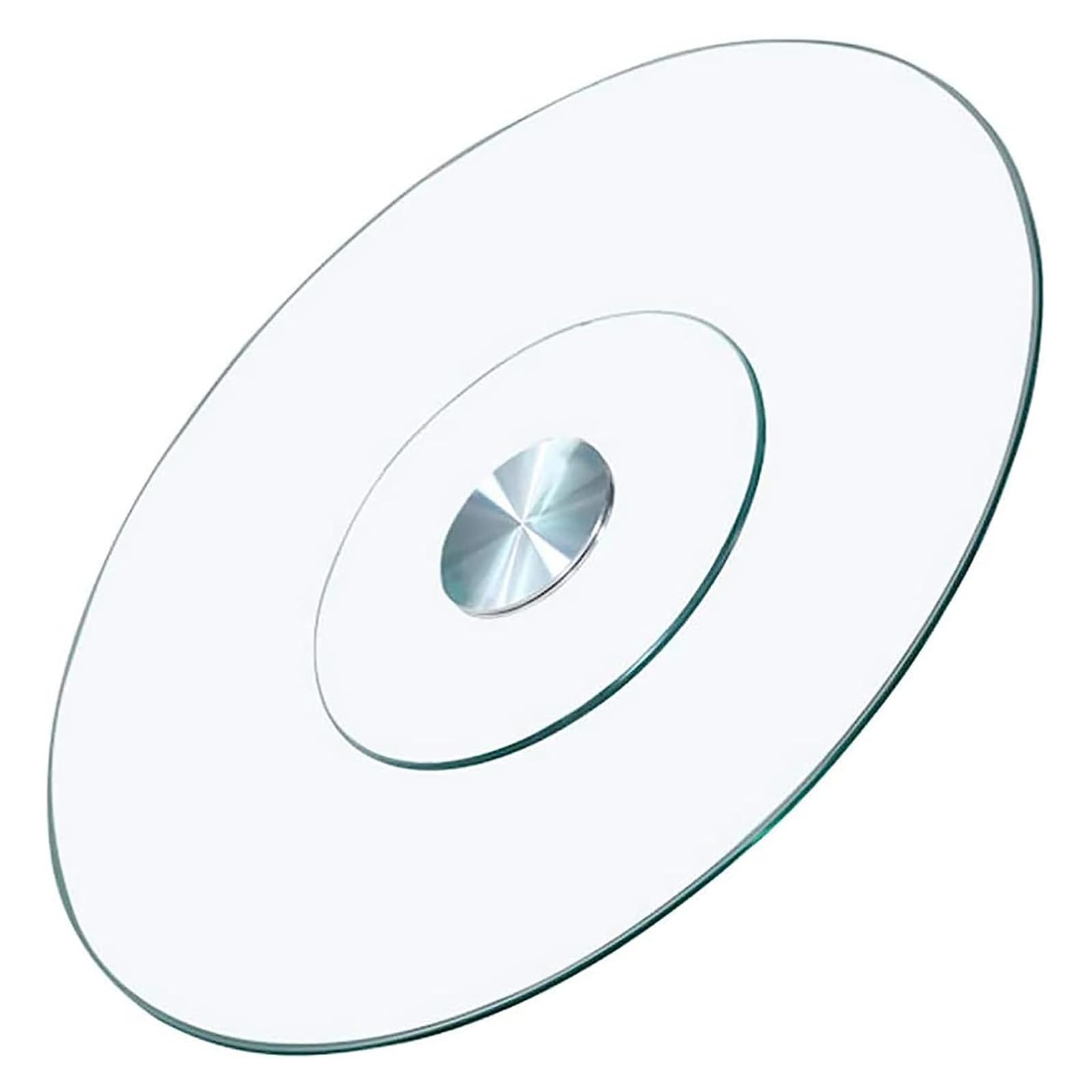 Piano Rotondo in Vetro temperato,Piatto Girevole Lazy Susan in Vetro Spesso Resistente,Piatto da Portata Rotondo da Tavolo Vassoio da Portata Girevole Trasparente Vassoio Girevole in Vetro,6