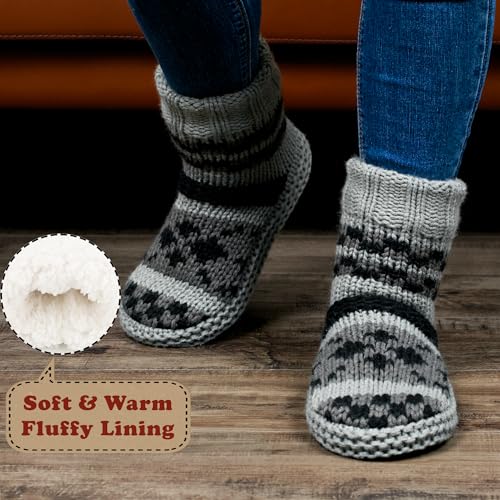 Image of cosyone1997 Slipper Socks for Women Warm Fuzzy Non Slip Soft Sole