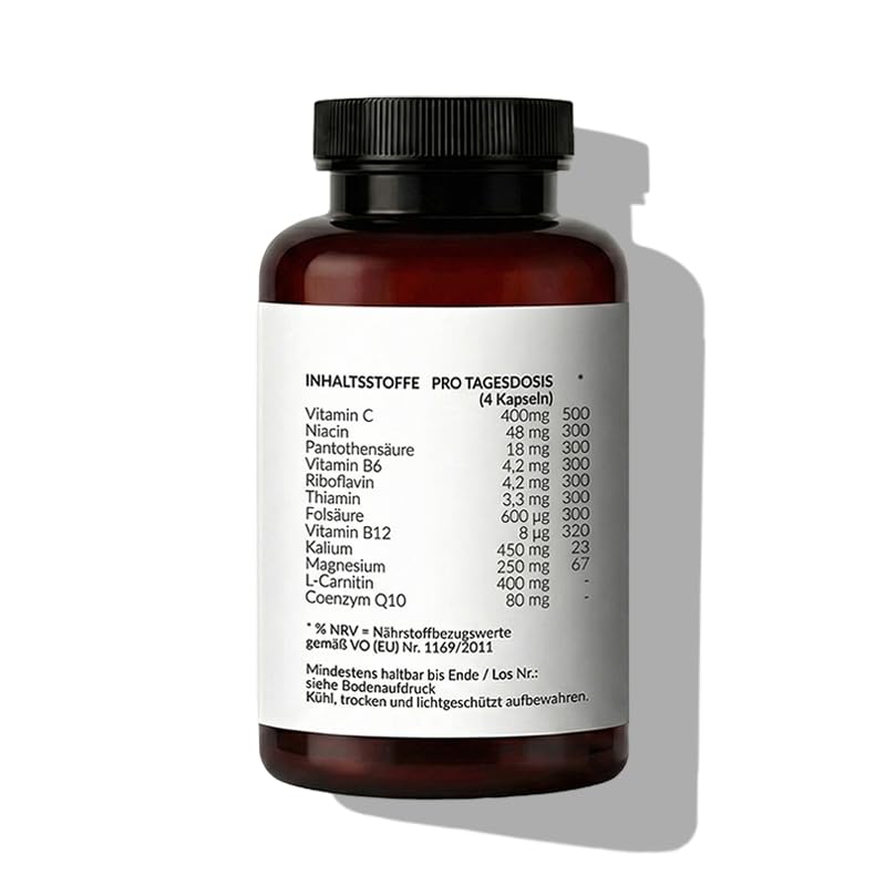 HerzVital PLUS 120 Kapseln Mikronährstoffe Vitamine Mineralstoffe Pflanzenstoffe Coenzym Q10 L-Carnitin - Glutenfrei Laktosefrei Vegetarisch