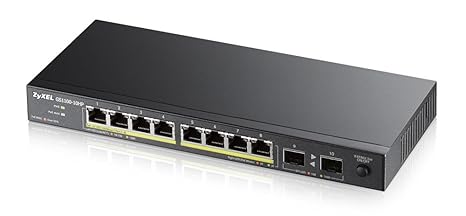 Zyxel Switch Unmanged PoE 10 porte Gigabit 8 porte con 130 watt Budget   design senza ventole GS1100 10HP