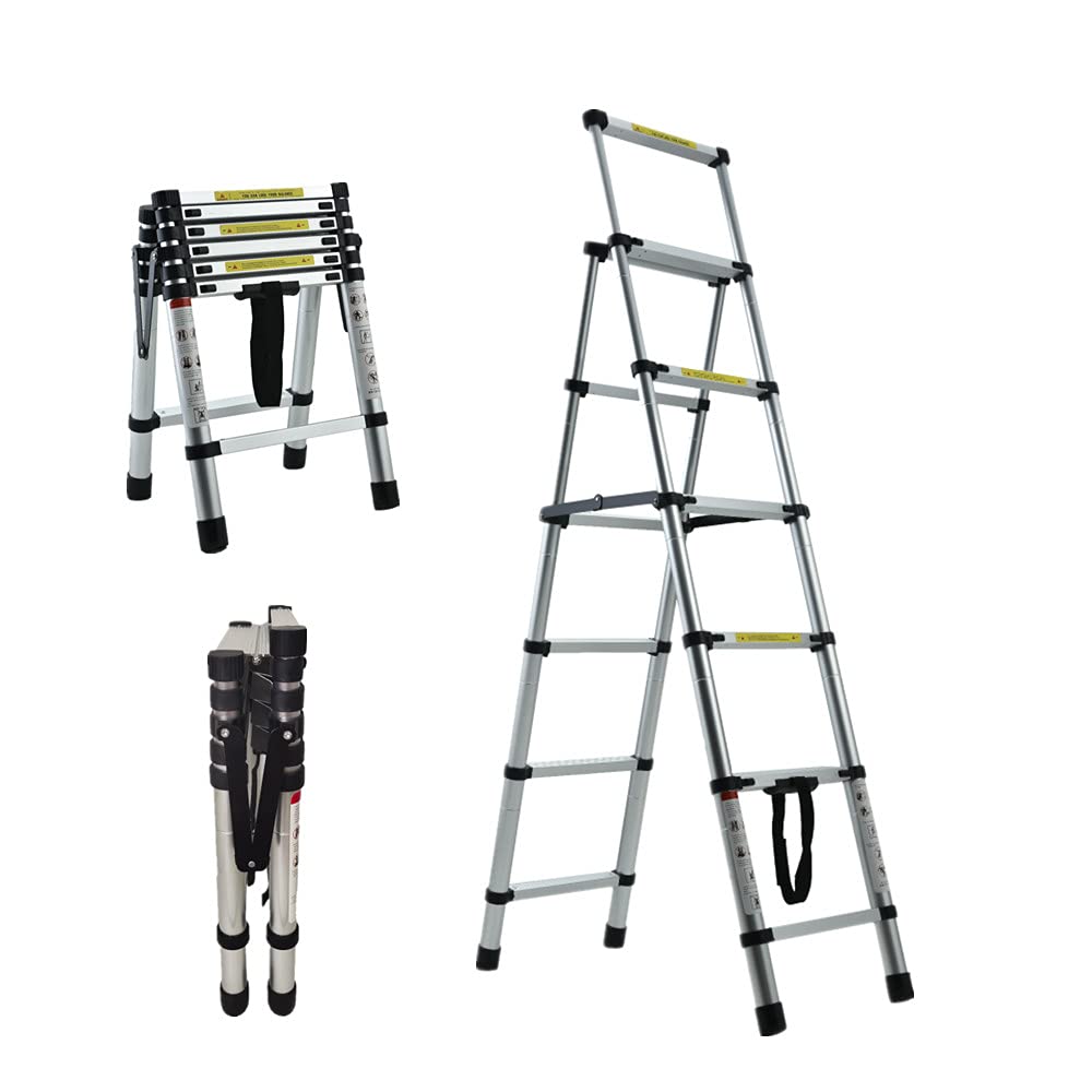 5+6 Step Extendable Ladders Combination Ladder Aluminum Multi Purpose Ladder for Home Garden Office Garage,Easy to store,Max Loading 330Lbs — image 1