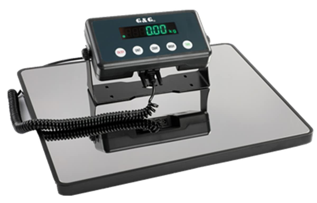 G&G PSB-B Paketwaage Plattformwaagen 100kg/5g, 38cmX32cm LED mit Netzteil oder Batteriebetrieb (100Kg/5g)