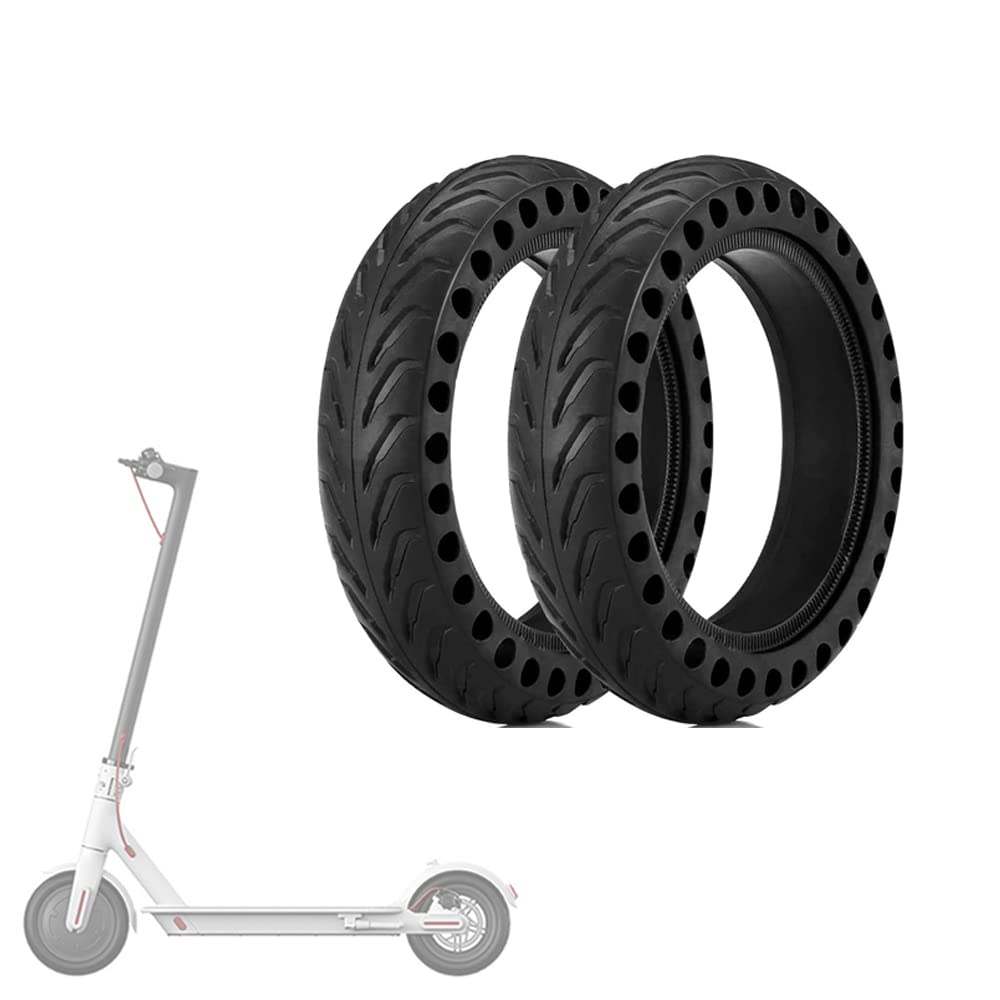 Fish Eating Cat FEC 8.5 Inch Honeycomb Polyurethane Rubber Tire Wheel Explosion-Proof Comfortable and Durable Tire for Xiaomi Mijia M365(Set of 2)