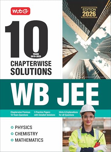 Image of MTG 10 Years WB JEE Chapterwise Previous Solved Questions Papers (PYQ Book) For 2026 Exam | 3 Model Test Papers with Explanations Physics, Chemistry, Mathematics For WBJEE Engineering Entrance Exam