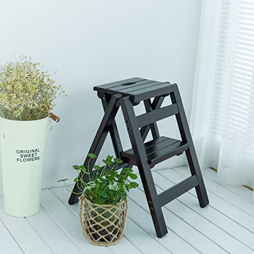 Taburete de madera plegable de 2 niveles multifuncional para baño 2
