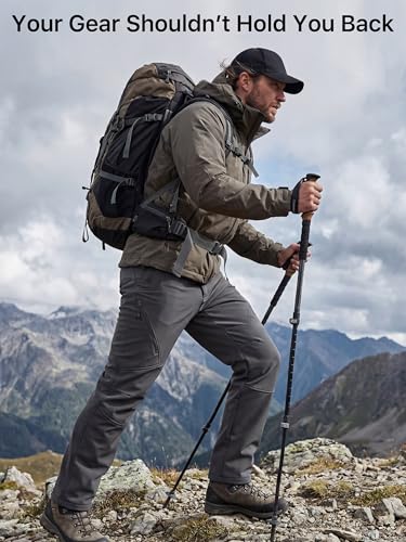 Image of FREE SOLDIER Men's Fleece Lined Outdoor Cargo Hiking Pants Water Repellent Softshell Snow Ski Pants with Zipper Pockets