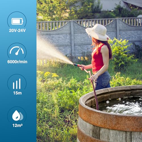 Image of 21V Battery Powered Sump Pump 1 /2 HP with 1 /1.5 /2 Inch Adapters, Automatic Submersible Water Pump Portable Sump Pump for Basement, Pool, Flood, Crawl Space, Emergency Drainage