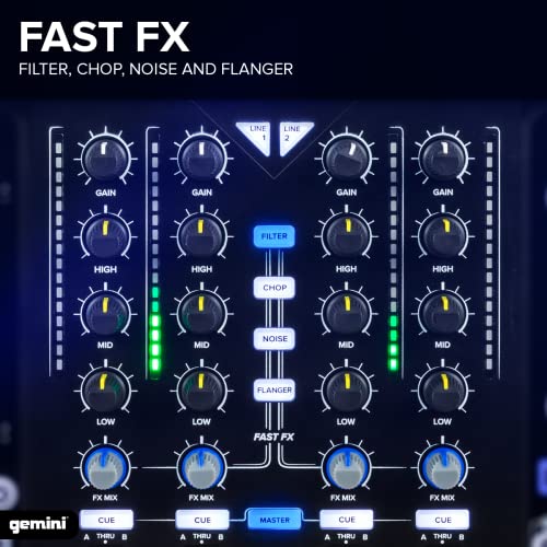 Gemini Sound SDJ-4000 Standalone / MIDI Contrôleur DJ Equipment Console de Console avec 2 Ponts, mélangeur Audio à 4 Canaux, Roues de Joges Capacitives Tactiles et Écran HD de 7 pouces - Image 6