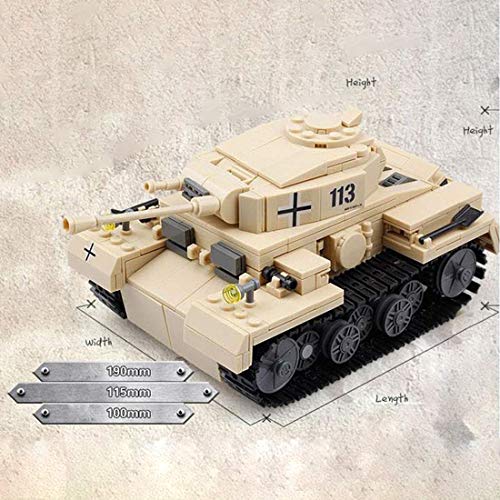 Baustein Panzer Modell WW2 Panzer Kampfwagen Tiger Design E Militär Panzer Bauset 995 Klemmbausteine Kompatibel mit LEGO… – Bild 3
