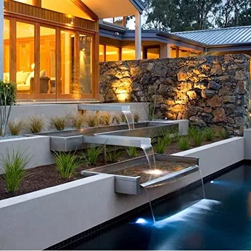 Fuente de piscina LED con salida de cascada para piscinas y jardines