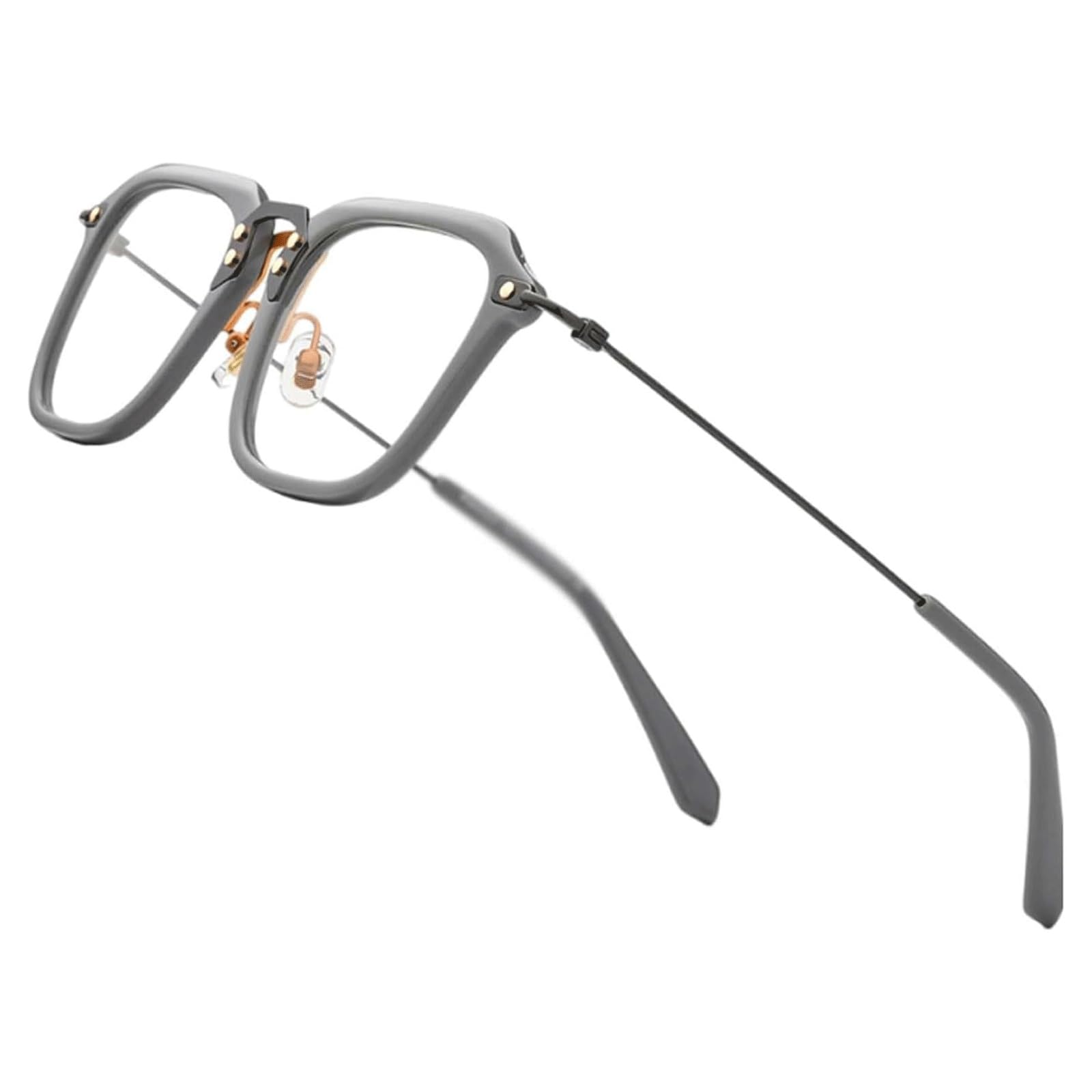 Okulary przeciwsłoneczne dla mężczyzn Oprawki okularów Oprawki okularowe z octanu Stylowe kwadratowe okulary Nowoczesne oprawki Okulary korekcyjne dla kobiet(Grey)