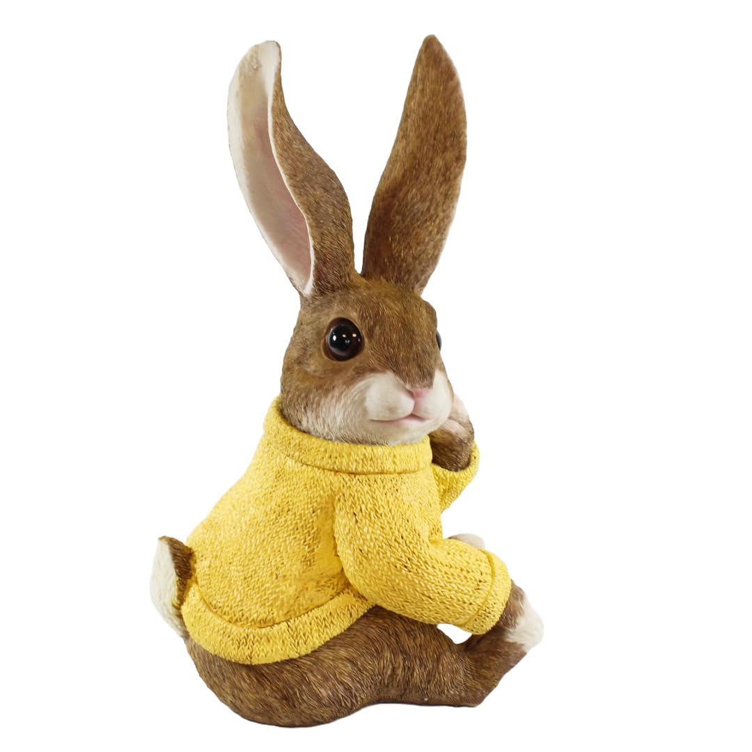 colourliving Hasen Deko Figuren XL Osterhasen Figuren Groß witzige Osterhasen mit Pullover (Gelb)