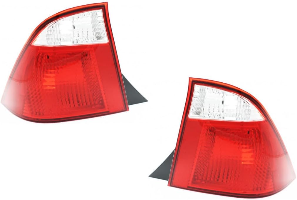 For 2005-2007 Ford Focus Pair Rear Tail Lights Driver and Passenger Side Assembly Unit Sedan | or socket FO2800188 FO2801188-replaces 5S4Z 13405AA 5S4Z 13404AA