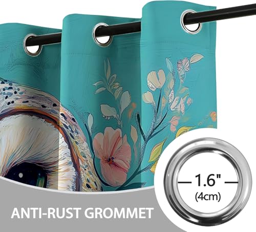 Rideaux occultants thermiques phoniques opaques hibou turquoise