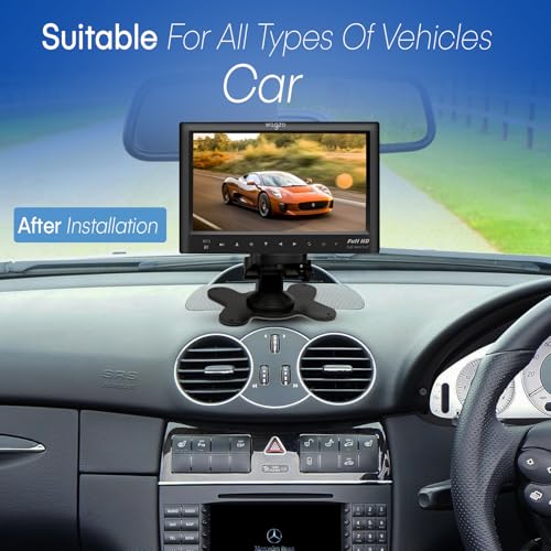 Image of Wagzo 12V 7 Inch Dashboard TFT LCD Car Display Screen with 8 LED Car Reverse Parking Rear View HD Camera, Universal for All Cars, Truck & Bus