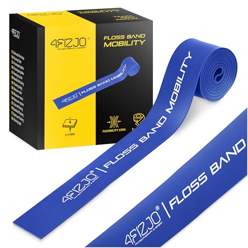 4FIZJO Kompressionsband für die Rehabilitation 207x5x0 15 cm 100% Latex CE-Zertifikat Handgelenk Bandagen Beweglichkeits- und Erholungsbänder Antibakteriellem und Hypoallergen Farbe: Blau