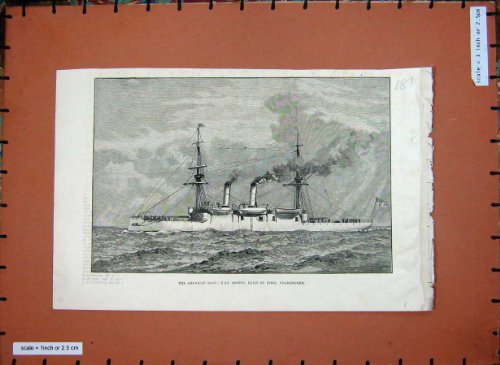 1890 Bateau Unarmoured En Acier Américain de la Marine U.S.S Boston