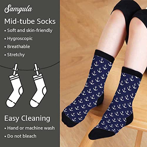 Image of Crew Socks for Woman Size 6-8 Tropical Wildlife Bright Teal Girls Socks