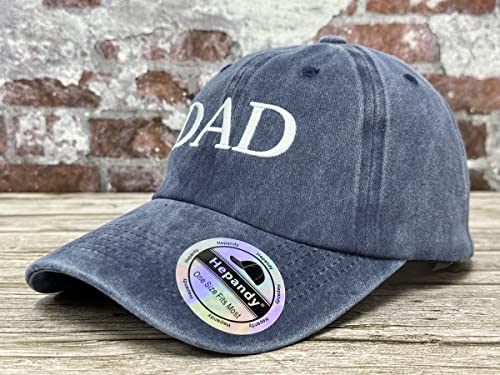 Embroidered Baseball Cap For Dad, Gift For Father, Washed Navy Trucker Snapback Hat For Daddy Papa Pop Pops #TOP1