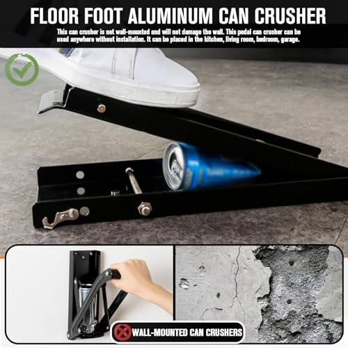 Johahtang FLOOR FOOT CAN CRUSHERS Foot Can Crusher For Recycling, Heavy Duty Floor Can Crusher Smasher For Soda, Seltzer, Beer Cans, Aluminium Can Crushers, Easy Storage, Effortless Plastic Bottle Crusher thumb #5