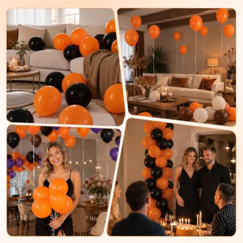 Image of Orange Balloons, 12 Inch Burnt Orange Helium Latex Balloon | 30 Pack Matte Orange Latex balloons for Halloween Thanksgiving Birthday Fall Party Baby Showers and DIY Balloon Arch Garlands