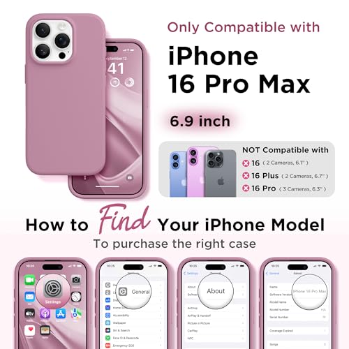 Image of GolbinBox Magnetic for iPhone 16 Pro Max Case, Silicone Cover, Blackcurrant