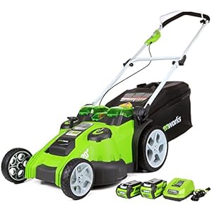 Save on Greenworks 40V 20 Inch Cordless Twin Force Lawn Mower 4Ah & 2Ah Batteries with Charger Included 25302 and more