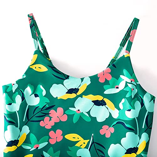 YUEGOO Girls Swimsuits Bathing Suit One Piece 3D Printed Ruffle Beach Swimwear 2-9T4