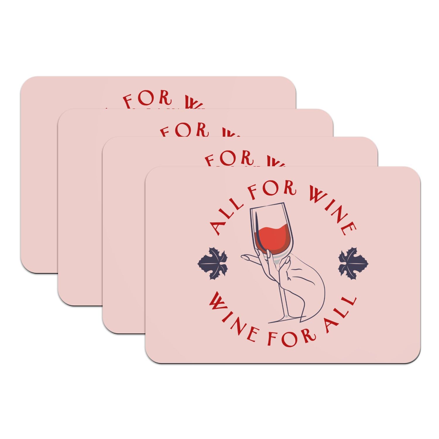 Set de table rose All for Wine caoutchouc anti-tache et antidérapant pour table propre