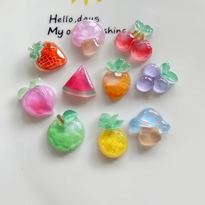 Set 10 imanes de frutas Boho Chic para refrigerador miniatura 3
