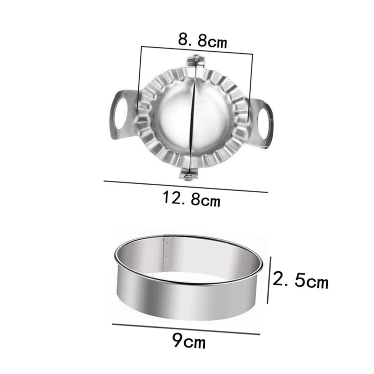 BRIGHTFUFU 2Pcs Dumpling Skin Cutter DIY Wrapper Mold Tool for Making Dumpling Wrappers for Empanadas and Ravioli Food Grade Safety Design