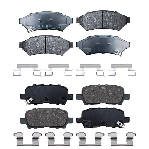 Image of Detroit Axle - Brake Pads for 2005-2008 Pontiac Grand Prix, 2005-2009 Buick LaCrosse Allure, Ceramic Brakes Pads w /Hardware 2006 2007 Front and Rear Replacement