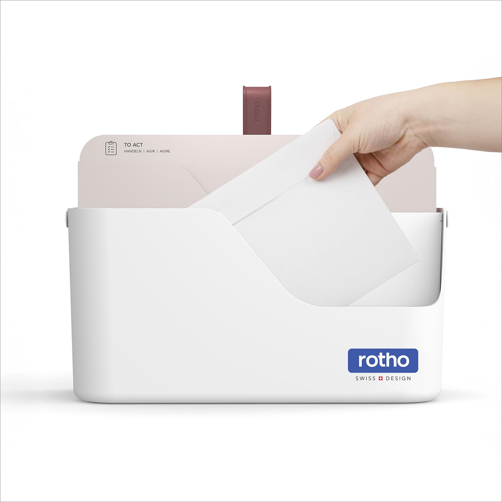 Rotho MyPaper Inbox Dokumentenorganizer MY PAPER Plus, Kunststoff (PP) BPA-frei, weiss, (36.4 x 16.8 x 31.7 cm), Weiß/Blau