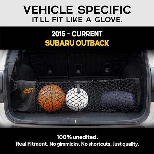 Image of TacoNets Envelope Cargo Net for Subaru Outback - Fits 2015-Current - Upgraded 5mm Bungee - Integrated Storage Bag - Heavy Duty Hooks - Designed in USA