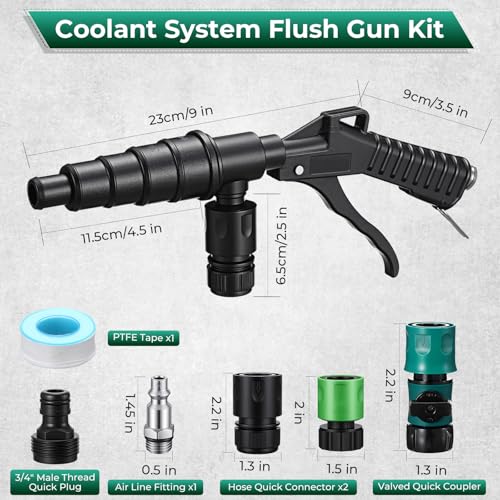 Image of Chumia Heater Core Flush Kit, Coolant Flush Gun with Nozzles and Valve