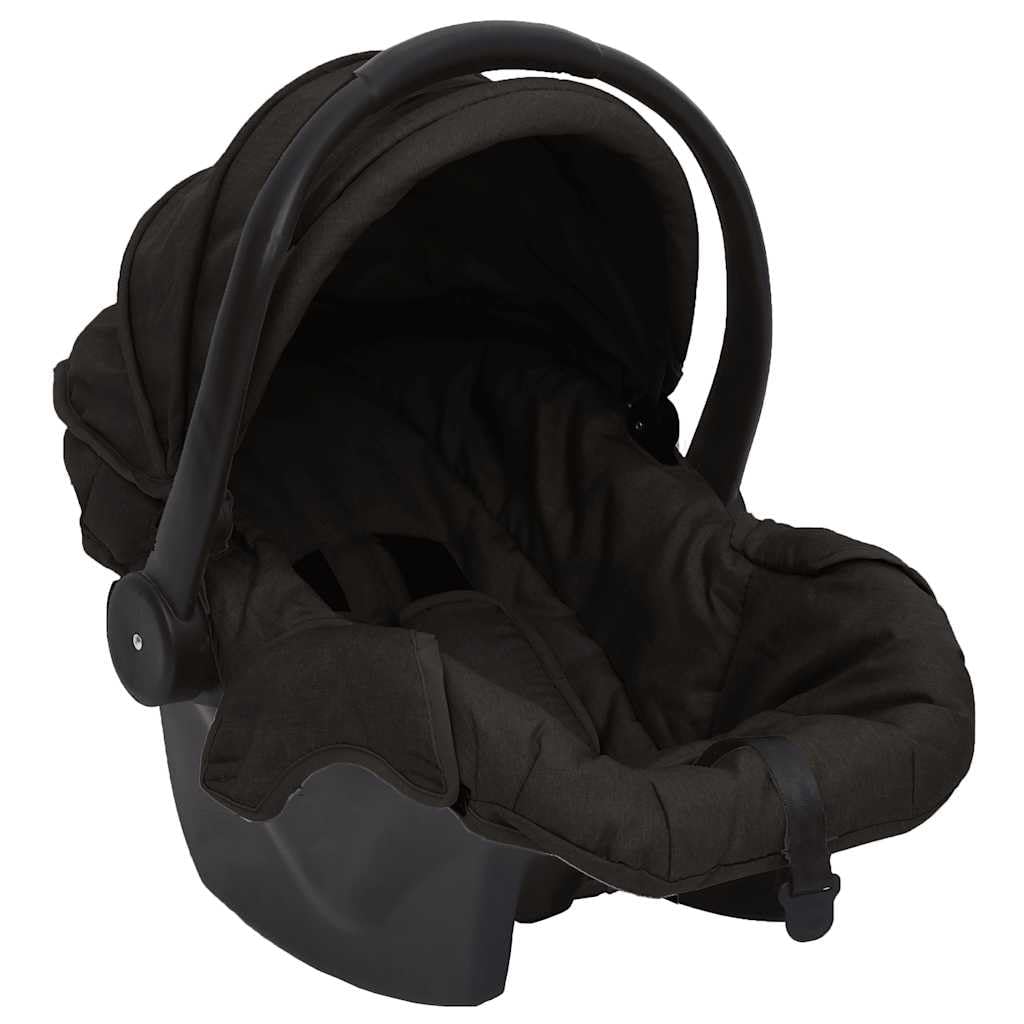 Passeggino combinato 3 in 1 con ovetto, passeggino pieghevole in acciaio e lino, antracite