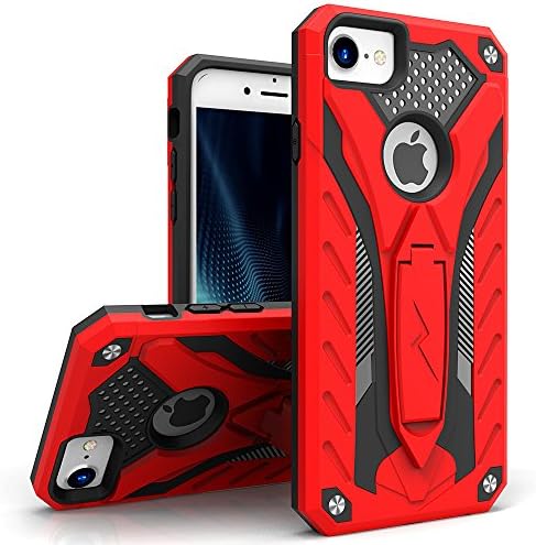 Zizo Static Series for iPhone 8 Case Military Grade Drop Tested with Built in Kickstand iPhone 7 iPhone 6s Case Red Black