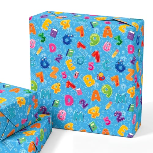 woric 6 Blatt Geschenkpapier Einschulung 50x70 cm Geschenkpapier Schulanfang Geschenkverpackung Einschulung für Junge Mädchen Schulanfang Deko