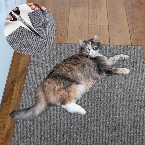ENONCI Cat Carpet Protector 47.2"x15.8", Wall Corner Cat Scratcher Pad for Indoor,Trimmable Self-Adhesive Cat Scratching Mat Furniture Protector for Couch Sofas Door