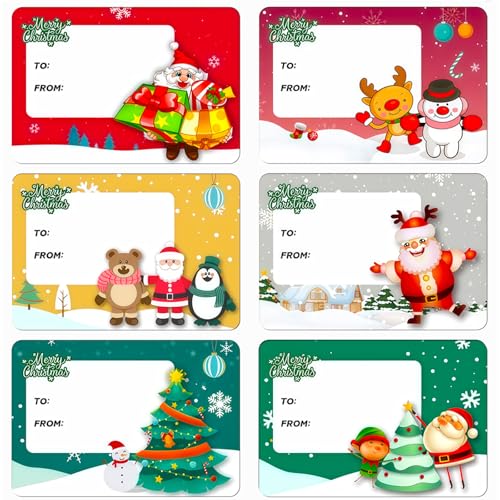 Christmas Labels Stickers 120 PC Xmas GFT Name Tags Stickers for Presents