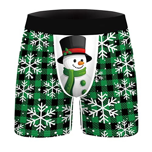 nsiaot Lustige 3D Druck Boxershorts Herren Weihnachten Boxer Shorts Mittel Taille Atmungsaktiven Unterhosene Christmas Motiv Höschen Weihnachtsmann...