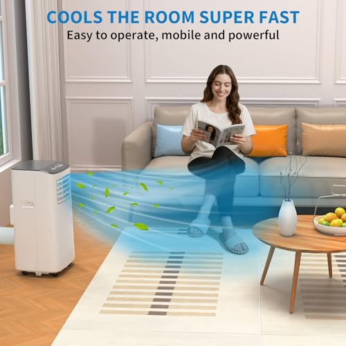 Image of 8,000 BTU Portable Air Conditioners, Portable AC Unit with Cool, Fan, Dehumidifier, Sleep, 4-in-1 Air Conditioner Portable, 24H Timer, Remote & Installation Kit, for Bedroom, Apartment, Workspace