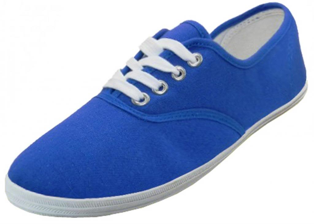 Easy Usa Womens Canvas Lace Up Shoe With Padded Insole