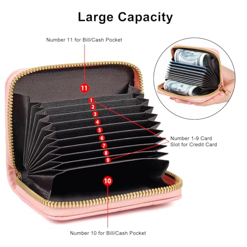 Image of Credit Card Wallet, RFID Card Case Wallet, Zipper Card Cases Holder for Men Women, RFID Blocking, KeyChain Wallet, Compact Size Card Organizer Case for Women