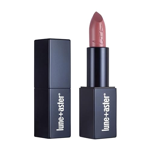 Lune+Aster Lápiz labial PowerLips, fuerte, formulado con aceite nutritivo de jojoba, vitamina E y aceite de semilla de girasol, la textura cremosa y
