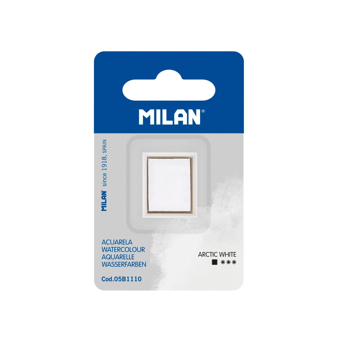 MILAN® Watercolour refill in medium godet format, white