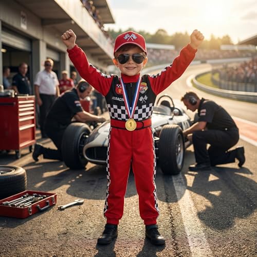 Disfraz de piloto de carreras para niños 5-6 años miniatura 2