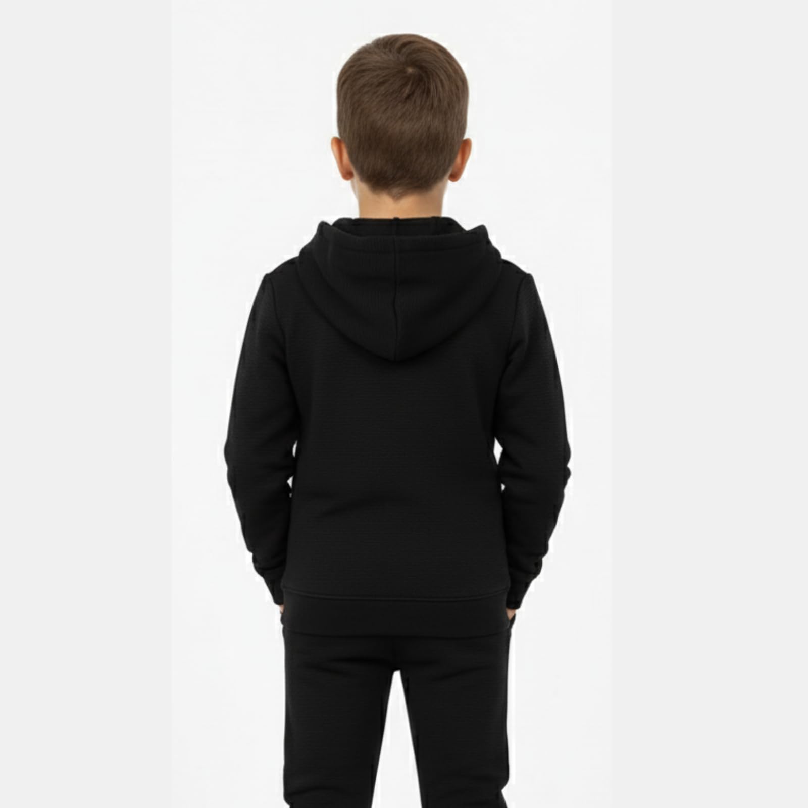 EMBLIKA Premium Boys Zip Up Hoodie |Comfortable and Stylish & Everyday Essential|Kids Sweatshirt | Kids Winter Wear Black 3