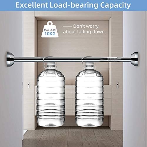 Pehciroe Shower Curtain Tension Rod Extendable Shower Pole Stainless Steel Bath Closet Hanging Pole(105-180 cm)